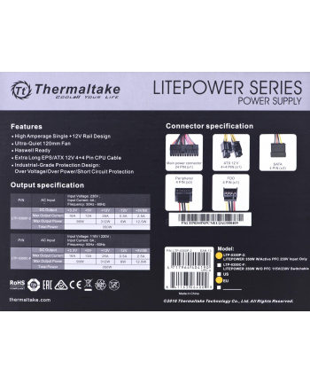 thermaltake Litepower II Black 350W (Active PFC, 120mm)
