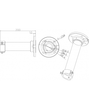 Metalowy uchwyt sufitowy Hikvision DS-1661ZJ nr 2