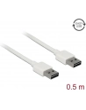 Kabel USB 2.0 Delock A(M) - A(M) 0,5m biały Easy-USB - nr 7