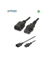 Kabel przedłużający kabla zasilania Manhattan ICOC 03-NC-01 C14 na C13 M/F 1m czarny - nr 4