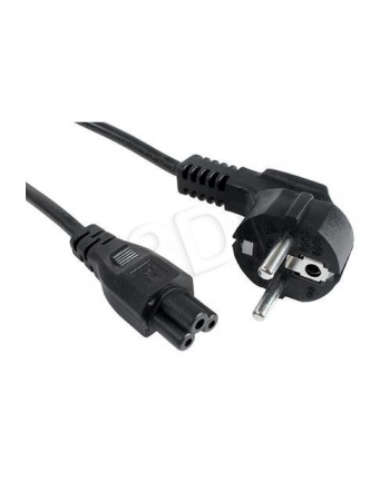 Kabel zasilający Akyga AK-NB-08A CEE 7/7 - IEC C5 do notebooka (koniczynka) 250V/50Hz 2,5A 1,0m czarny