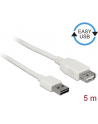 Przedłużacz USB 2.0 Delock A(M) - A(F) 5m biały Easy-USB - nr 12