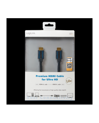 Kabel HDMI LogiLink CHB004 Premium Ultra HD 1,8 m