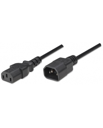 Kabel przedłużający kabla zasilania Manhattan ICOC 03-NC-01 C14 na C13 M/F 1m czarny