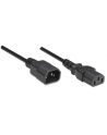 Kabel przedłużający kabla zasilania Manhattan ICOC 03-NC-01 C14 na C13 M/F 1m czarny - nr 3