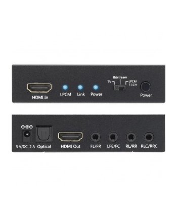 techly HDMI 4K audio extractor SPDIF Toslink, 4x Jack 3.5mm, LPCM      5.1CH / 7.1CH nr 1