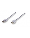 Manhattan Kabel USB 2.0 A-A M/F 1,8m srebrny - nr 1