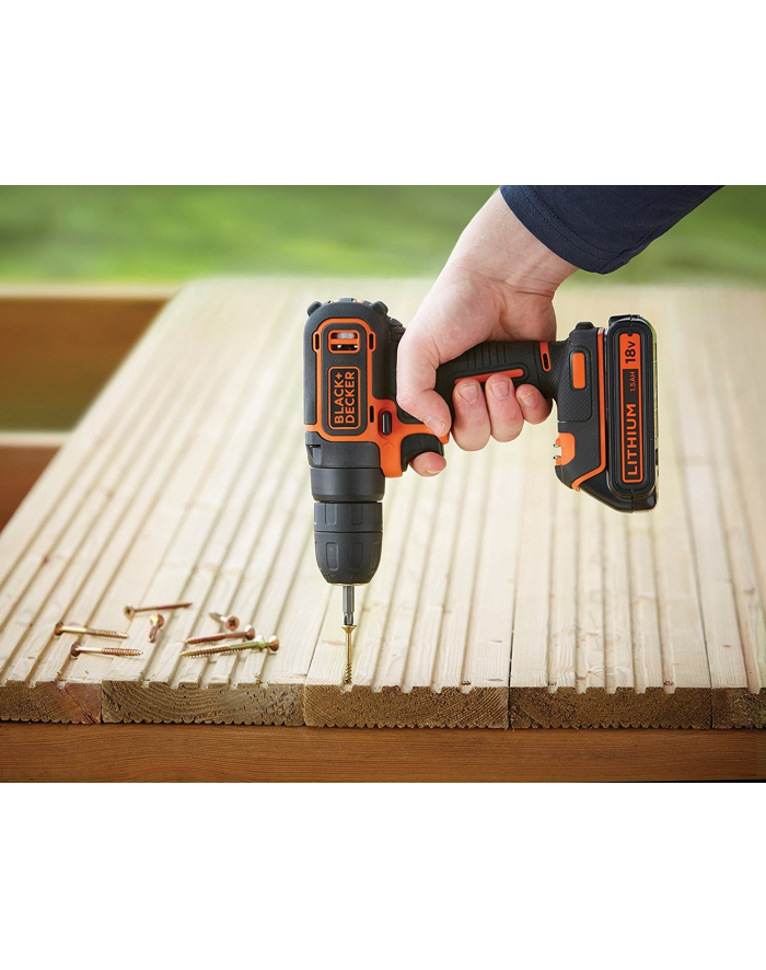 Black&Decker BDCDC18K-QWBlack + Decker BDCDC18K-QW 18 V Cordless Drill with Battery Charger 3 h główny