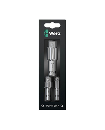 Wera 870/4/7 set A SB tool shaft Socket Wrenches adapter-Set 1/4'' 3/8'' 1/2'' - 05073200001