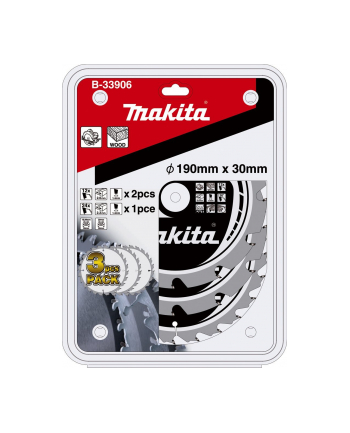 Aparoli B-33906Aparoli Makita Mak-Force B-33906 circular Saw Blade set 3-Piece