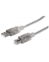 Manhattan Kabel USB 2.0 A-B M/M 1,8m srebrny - nr 10
