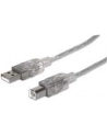 Manhattan Kabel USB 2.0 A-B M/M 1,8m srebrny - nr 20