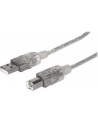 Manhattan Kabel USB 2.0 A-B M/M 1,8m srebrny - nr 27