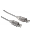 Manhattan Kabel USB 2.0 A-B M/M 1,8m srebrny - nr 3