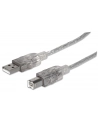 Manhattan Kabel USB 2.0 A-B M/M 1,8m srebrny - nr 7