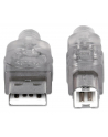 Manhattan Kabel USB 2.0 A-B M/M 1,8m srebrny - nr 19