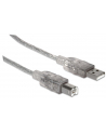 Manhattan Kabel USB 2.0 A-B M/M 1,8m srebrny - nr 30