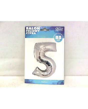 godan Balon foliowy Cyfra 5, srebrna,85cm, FG-S85S5