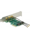 Delock karta pci express -> mini pci express + 3 porty RP-SMA - nr 18