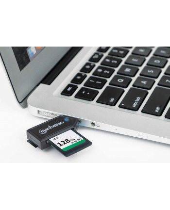 MANHATTAN Czytnik kart uniwersalny 24-w-1 USB 2.0 Zewnętrzny, Czarny