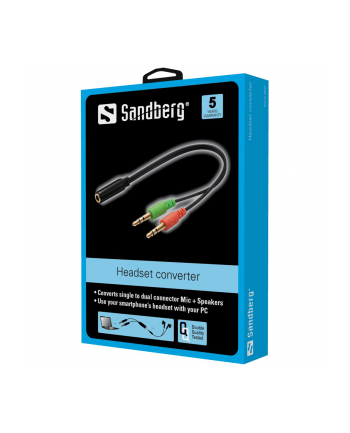 Sandberg adapter Headset converter (Apple) do PC