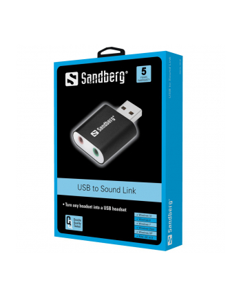 Sandberg zewnętrzna karta dźwiękowa USB to Sound Link