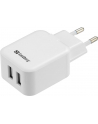 Sandberg Ładowarka sieciowa USB 2.4 + 1A EU - nr 20
