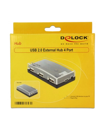 Delock HUB 4-portowy zewnętrzny USB 2.0