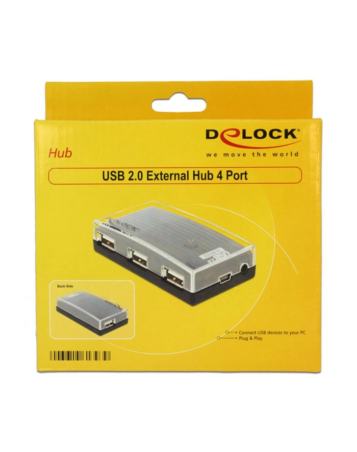 Delock HUB 4-portowy zewnętrzny USB 2.0 główny