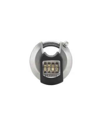 masterlock Kłódka szyfrowa stalowa, 70mm, pokrywa termoplastyczna, ośmiokątny pałąk nr 2