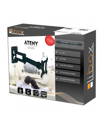 Uchwyt do TV Libox ATENY LB-200 | 17''-32'', VESA 100x100mm, 25 kg, vertical