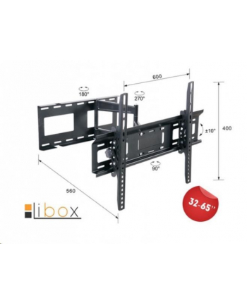 Uchwyt do TV Libox LONDYN LB-400 | 32''-65'', VESA 600x400mm, 45 kg, horizontal