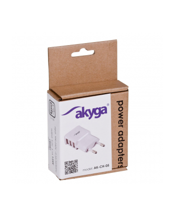 Akyga Ładowarka USB AK-CH-05 240V 3100mA 3xUSB biała