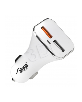 Akyga Ładowarka samochodowa AK-CH-08 3000mA 2xUSB Quick Charge 3.0 biała