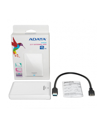 External HDD Adata HV620 ,2TB ,White ,SuperSpeed USB 3.1
