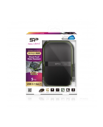 Dysk zewnętrzny Silicon Power Armor A60 2.5'' 5TB USB 3.0, IPX4, Czarny nr 1