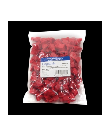 LOGILINK - Osłonki wtyku RJ45,czerwone - 100szt. nr 1