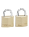 masterlock 2x Kłódka mosiężna - szer 50mm, hartowana stal, pałąk dł. 25mm - średnica 7mm - nr 1