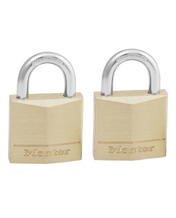 masterlock 2x Kłódka mosiężna - szer 50mm, hartowana stal, pałąk dł. 25mm - średnica 7mm nr 2