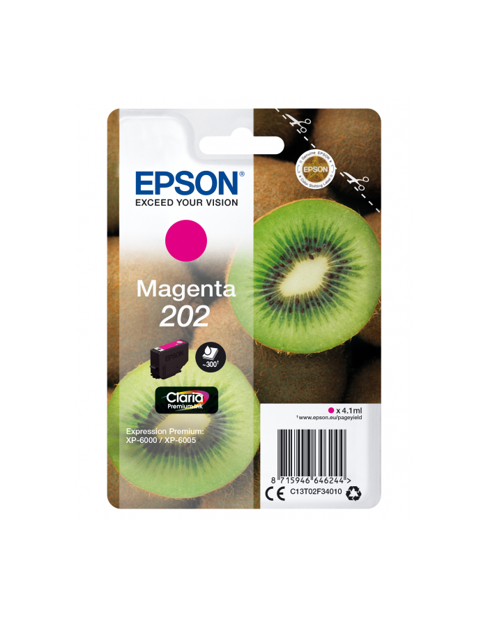 Tusz Epson singlepack 202 magenta | 4,1ml | Claria premium główny