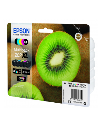 Tusz Epson Kiwi Multipack 202XL | CMYK+photo black | Claria Premium