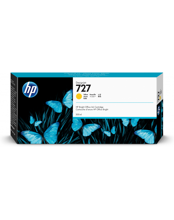 Tusz HP 727 yellow | 300 ml | HP DesignJet T1500/T1530/T2500/T2530/T920/T930 główny