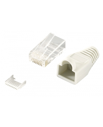 LOGILINK - Wtyki RJ45 UTP kat.6 z osłonką - szare,100szt.