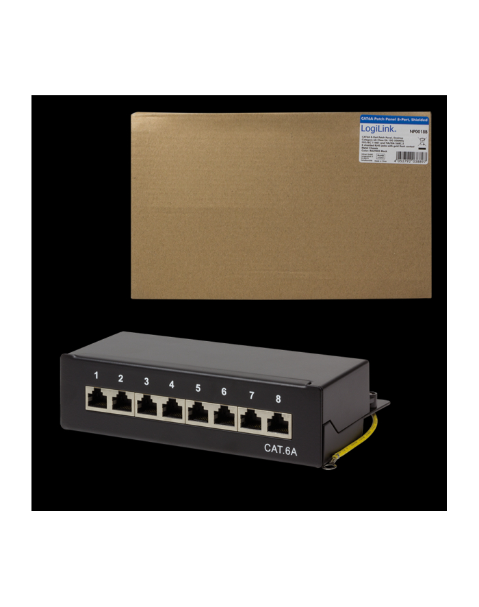 LOGILINK- Patch Panel Desktop Cat.6A STP 8 ports, Black główny