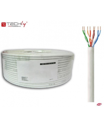 techly pro TechlyPro Kabel instalacyjny skrętka U/UTP Cat5e 4x2 linka CCA 100m szary