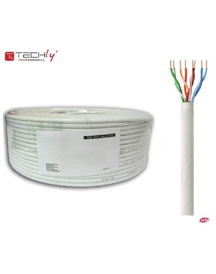 techly pro TechlyPro Kabel instalacyjny skrętka U/UTP Cat5e 4x2 linka CCA 100m szary główny