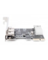 digitus Karta/Kontroler Firewire (400) PCI Exp., 2xZew. 1xZew.(Mini) IEEE1394a 6pin + Mini, Low Profile - nr 40