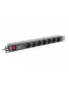 Lanberg  listwa zasilająca Rack PDU 1U 16A, 7x schuco, 2m, czarna - nr 7