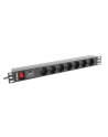 lanberg Listwa zasilajaca Rack PDU 1U 7x Schuko 2m 16A czarna - nr 7