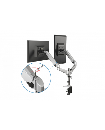 digitus Ramię biurkowe podwójne z zaciskiem, regulowany, 2xLCD, max. 27', max. 8kg, uchylno-obrotowe 360 stopni nr 1